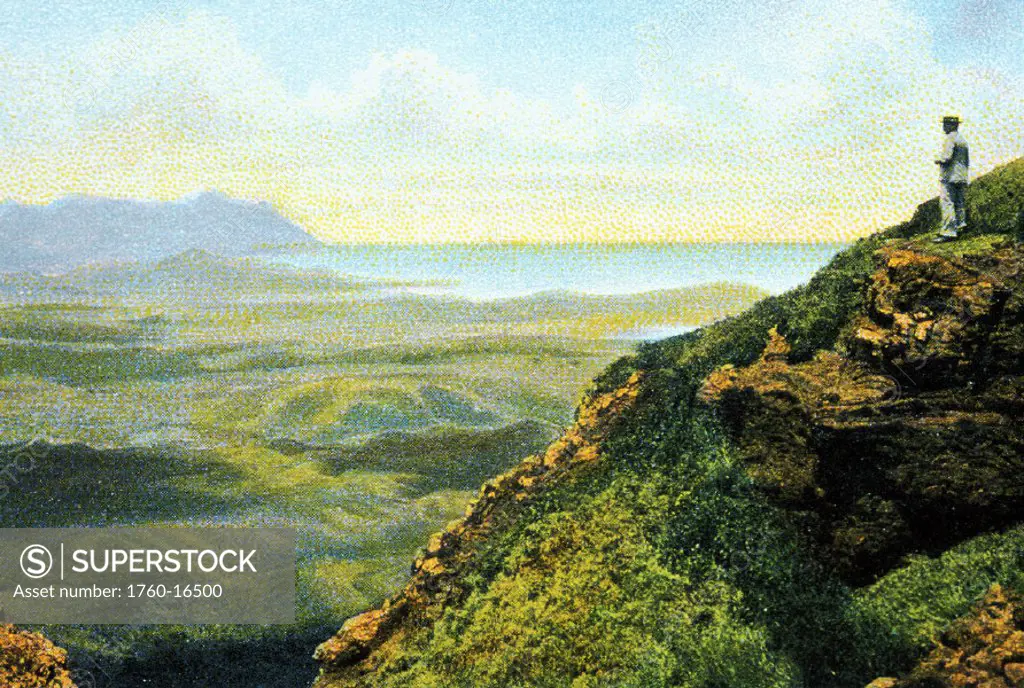 c.1905 Postcard, Hawaii, Oahu, Pali Lookout.