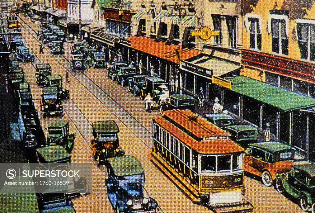 c.1920 Postcard, Hawaii, Oahu, Honolulu business district