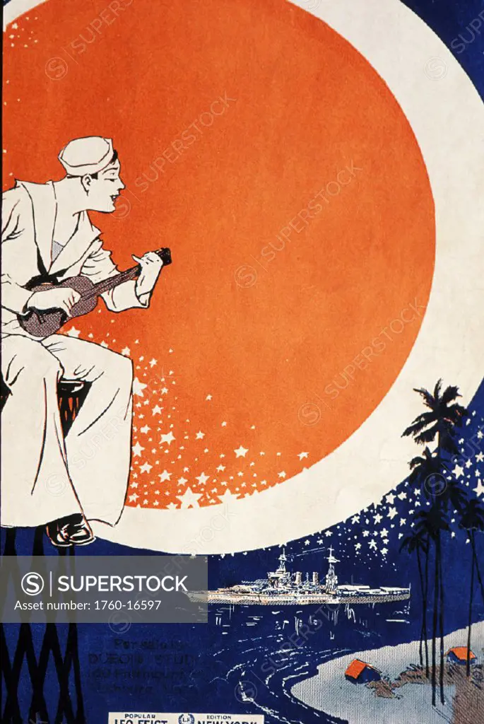 c.1918 Sheet Music, Sailor strumming ukulele