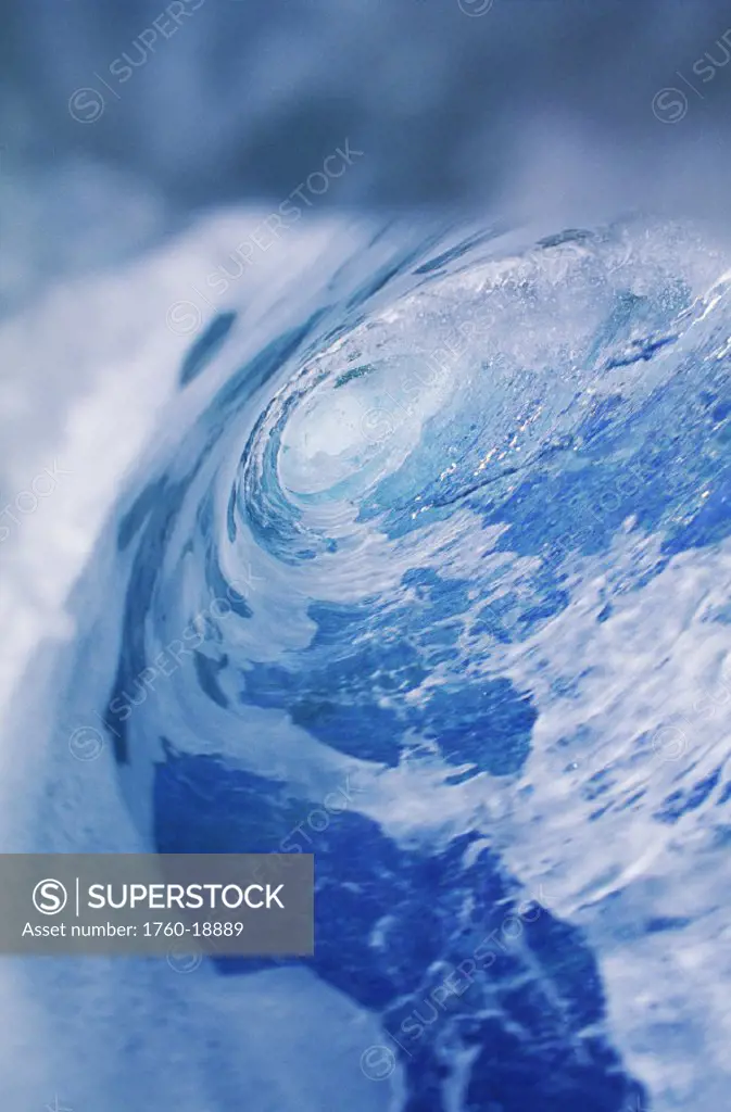 Hawaii, Inside of wave tube, sky showing thru foam.