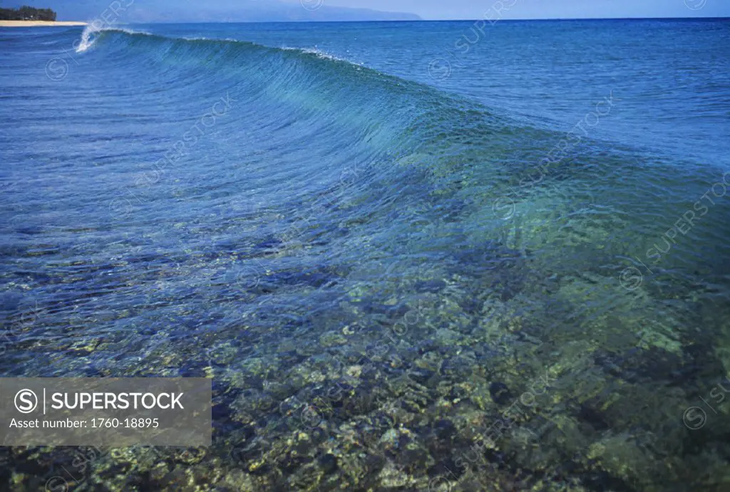 Hawaii, Wave begins to form over the reef.