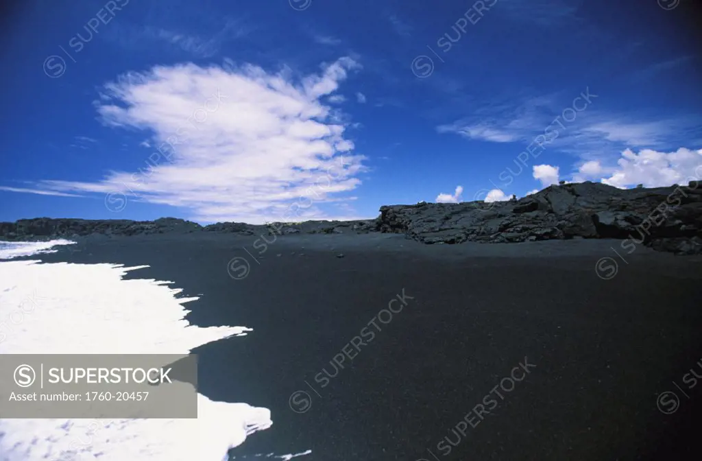 Hawaii, Big Island, New Black Sand beach at Kaimu near Kalapana