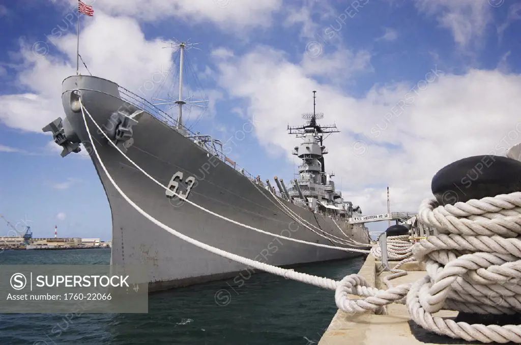 Hawaii, Oahu, Honolulu, U. S. S. Missouri, historic battleship now anchored in Pearl Harbor,