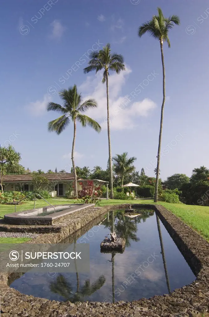 Hawaii, Maui, Hana Coast, Pool and hot tub at Spa Hotel Hana Maui.