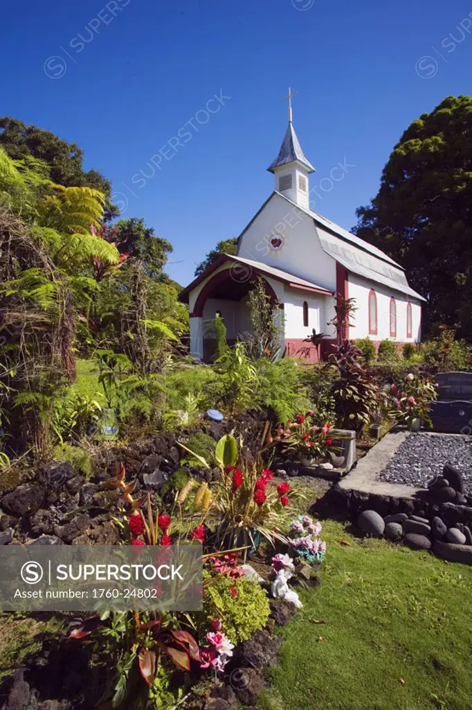 Hawaii, Maui, Wailua, St. Gabriel´s Church, also known as the Coral Miracle Church and Our Lady of Fatima Shrine
