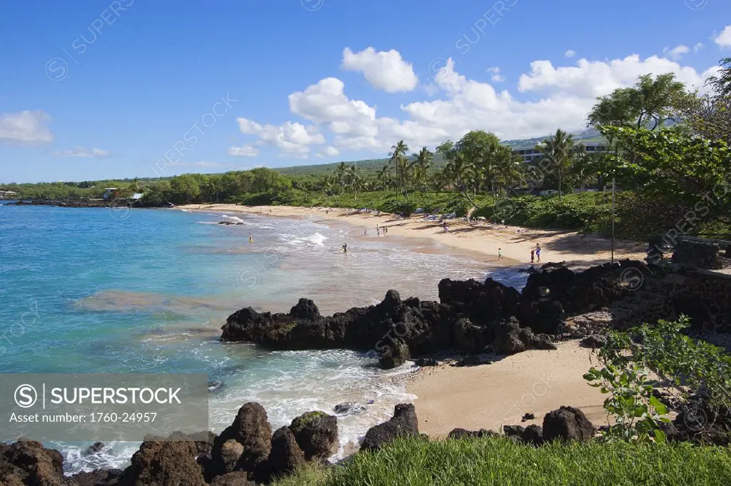 Hawaii, Maui, Makena, Malu´aka Beach, Maui Prince Resort behind.