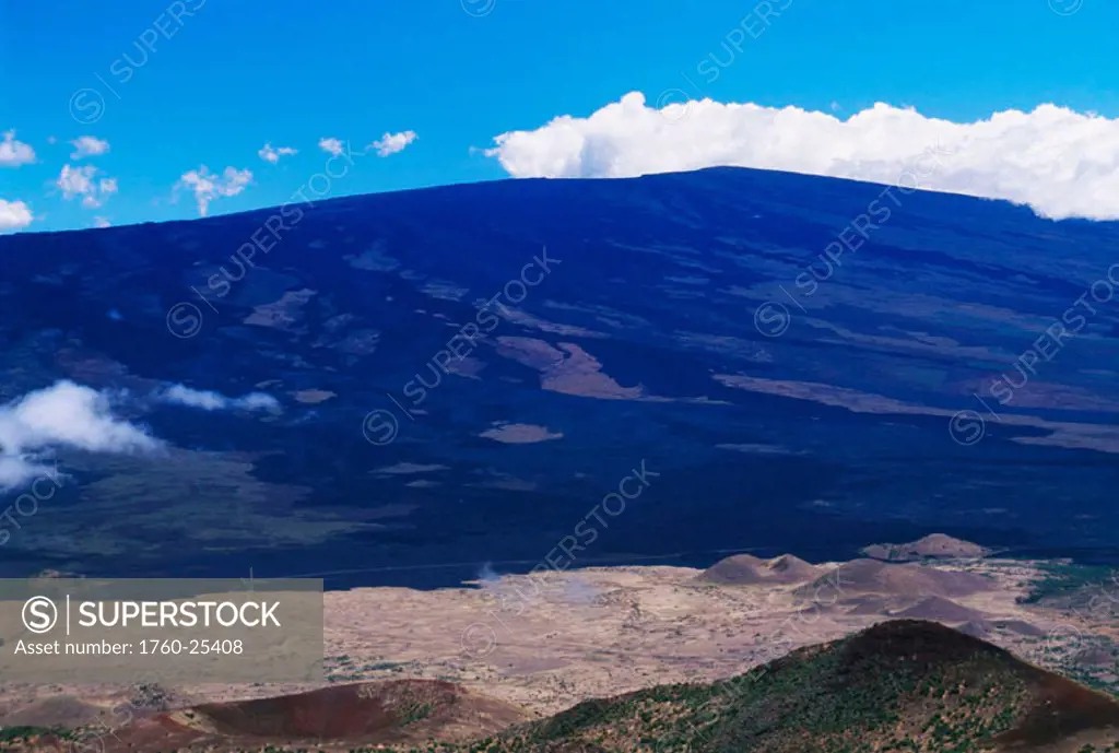Hawaii, Big Island, View of Mauna Loa from Mauna Kea.