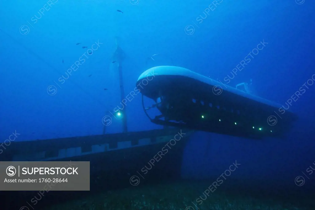 Hawaii, Maui, Lahaina, Atlantis submarine visits the Carthaginian, sunk as an artificial reef December 2005