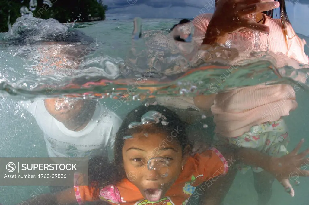 Palau, Kids playing in the ocean For use up to 13x20 only