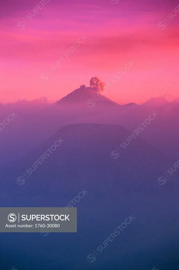 Indonesia, overview of Bromo Tengger Semeru national park at sunset