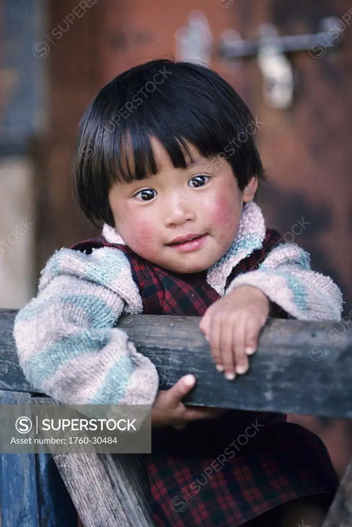 Bhutan, Portrait of small local child