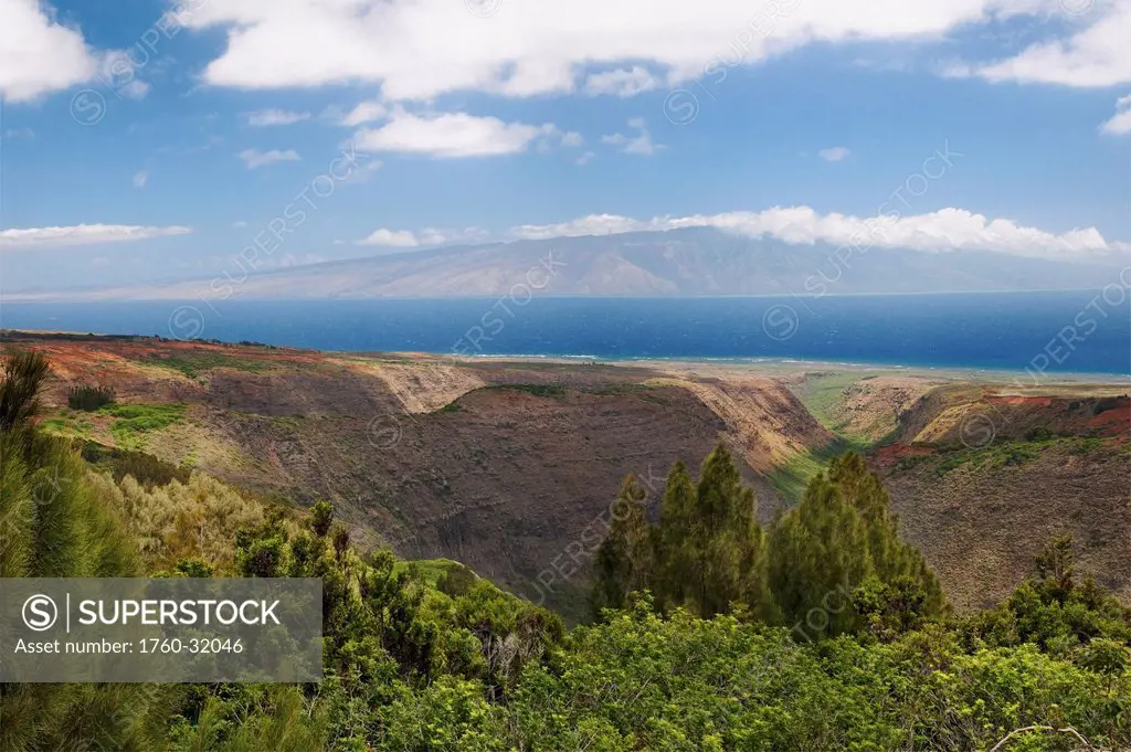 Hawaii, Lanai, A View Of Molokai From Lanai.