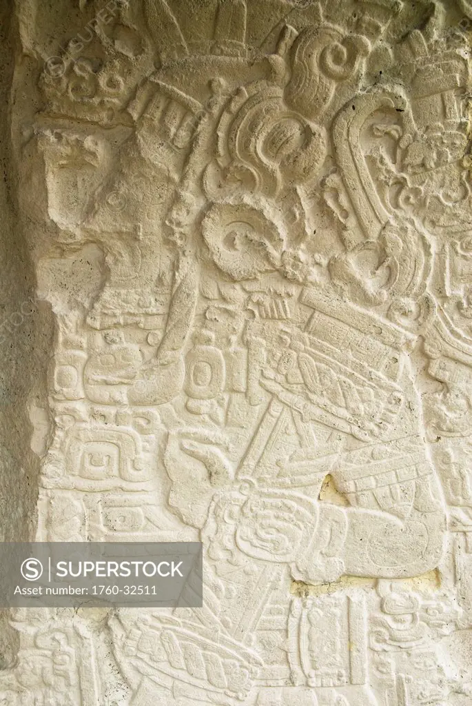 Guatemala, Peten, Tikal National Park, Great Plaza, Stela Portraying A Mayan King