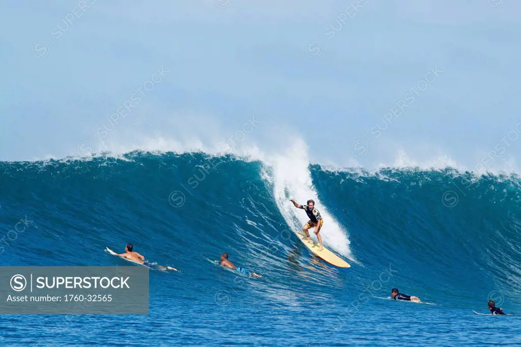 Hawaii, Maui, Kapalua, One Of Many Surfers Catches A Wave At Honolua Bay. Editorial Use Only.