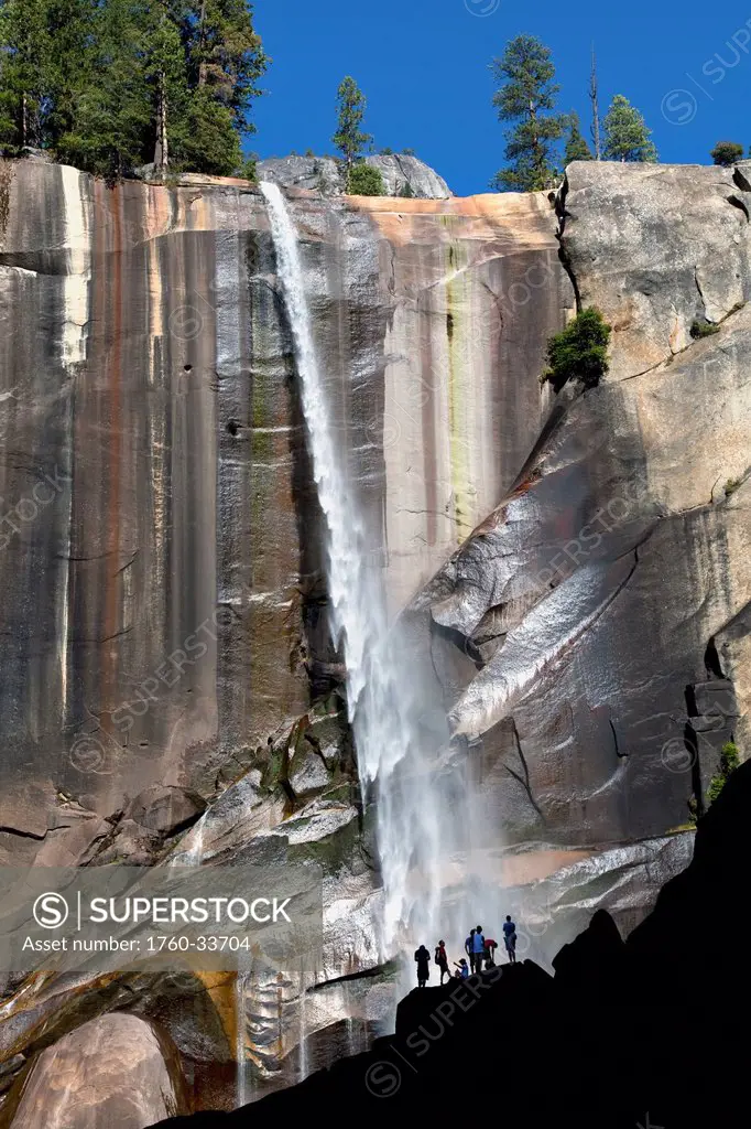 California, Yosemite National Park, Rainbow at Vernal Falls. EDITORIAL USE ONLY.
