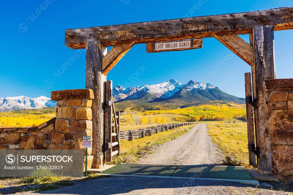Colorado, Dallas Divide, Entrance to Last Dollar Ranch.