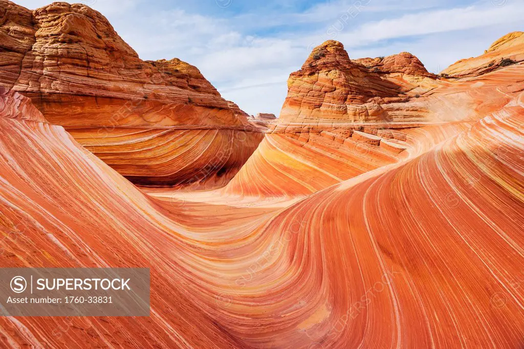 Arizona, Page, North Coyote Buttes, The Wave rock formation.