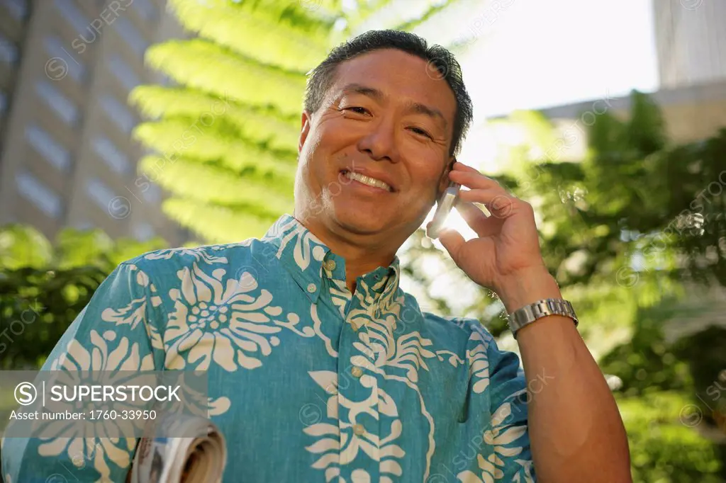 Portrait of a man of Hawaiian ethnicity; Hawaii, United States of America