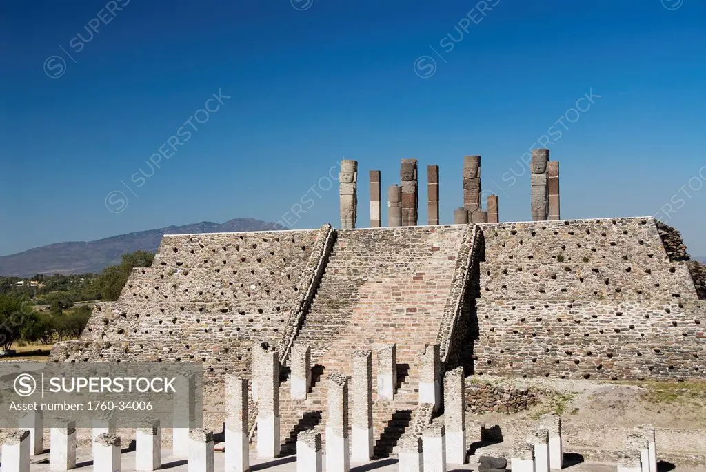 Temple in the archaeological zone of Tula; Tula de Allende, Hidalgo, Mexico