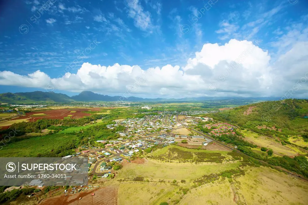 View of an urban area on an hawaiian island; Hawaii, United States of America