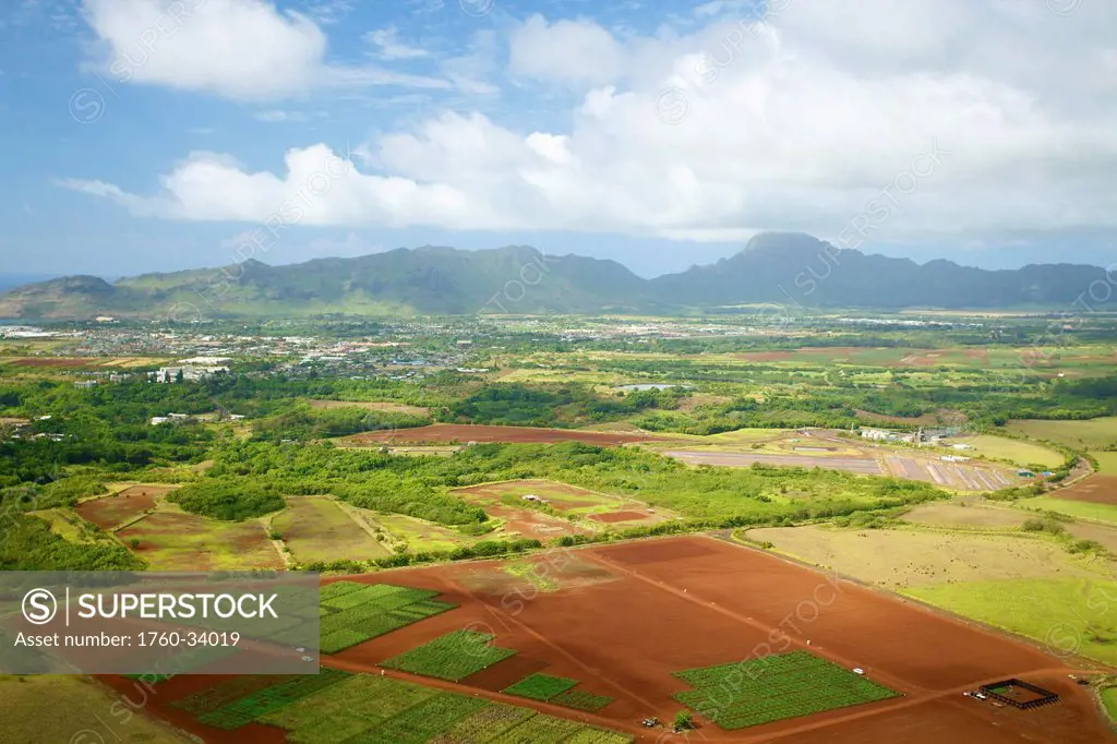 View of an urban area and landscape on an hawaiian island; Hawaii, United States of America