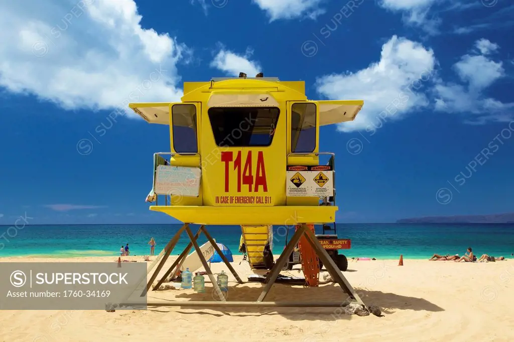 Lifeguard shelter on the beach; Hawaii, United States of America