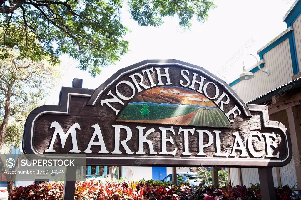 North Shore Marketplace sign; Oahu, Hawaii, United States of America