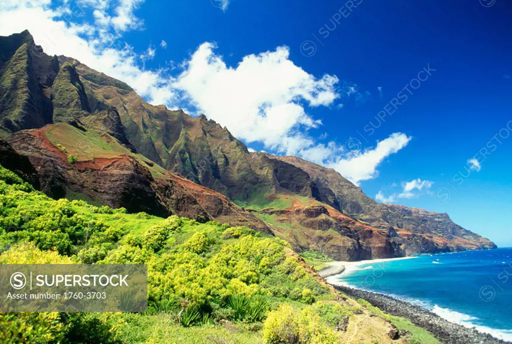 Hawaii, Kauai, Napali Coast, Kalalau Valley, secluded beach