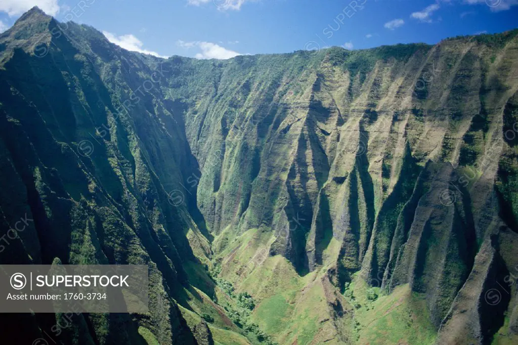 Kauai, NaPali Coast aerial view of cliffs, interior C1546
