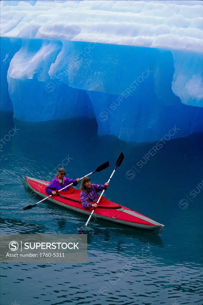 AK, Inside Passage, Tracy Arm-Fords Terror Wilderness, women kayaking B1647