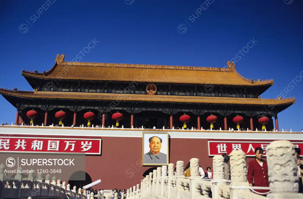 China, Beijing, Tianamen Gate, portrait of Mao Tse Tung