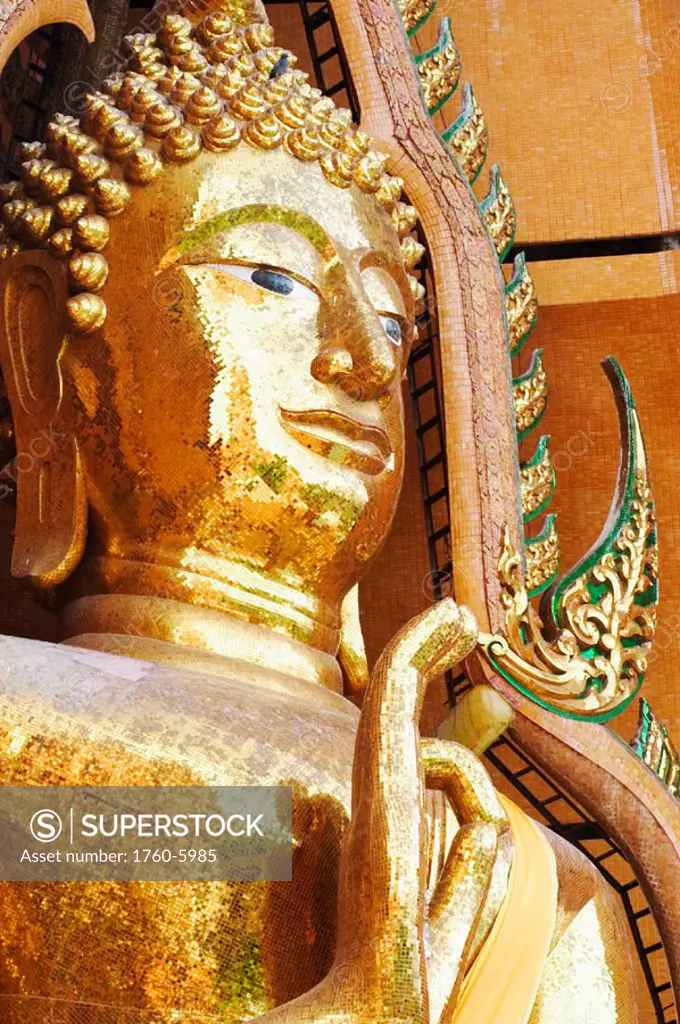 Thailand, Kanchanaburi, Large Buddha statue at Wat Tham Sua
