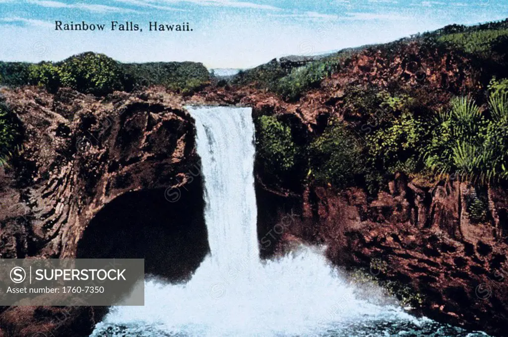 c 1900 Hawaii, Big Island, Rainbow Falls