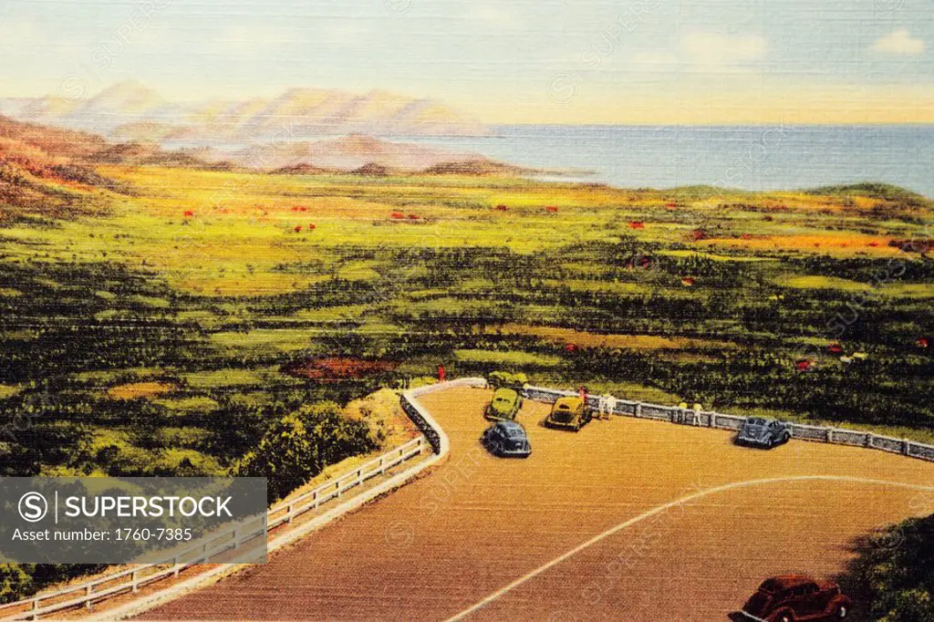 Antique Postcard, Hawaii, Oahu, Nuuanu, Pali Lookout
