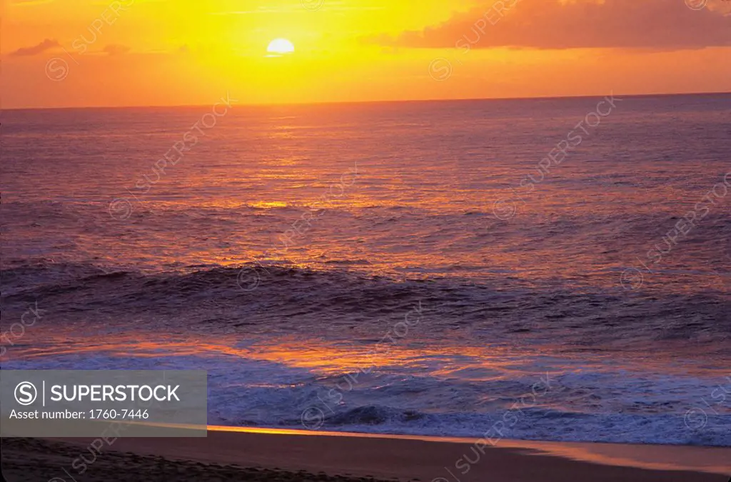 Hawaii, Sunset at the beach