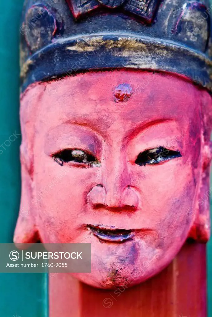 China, Beijing, Ancient Buddha Face.
