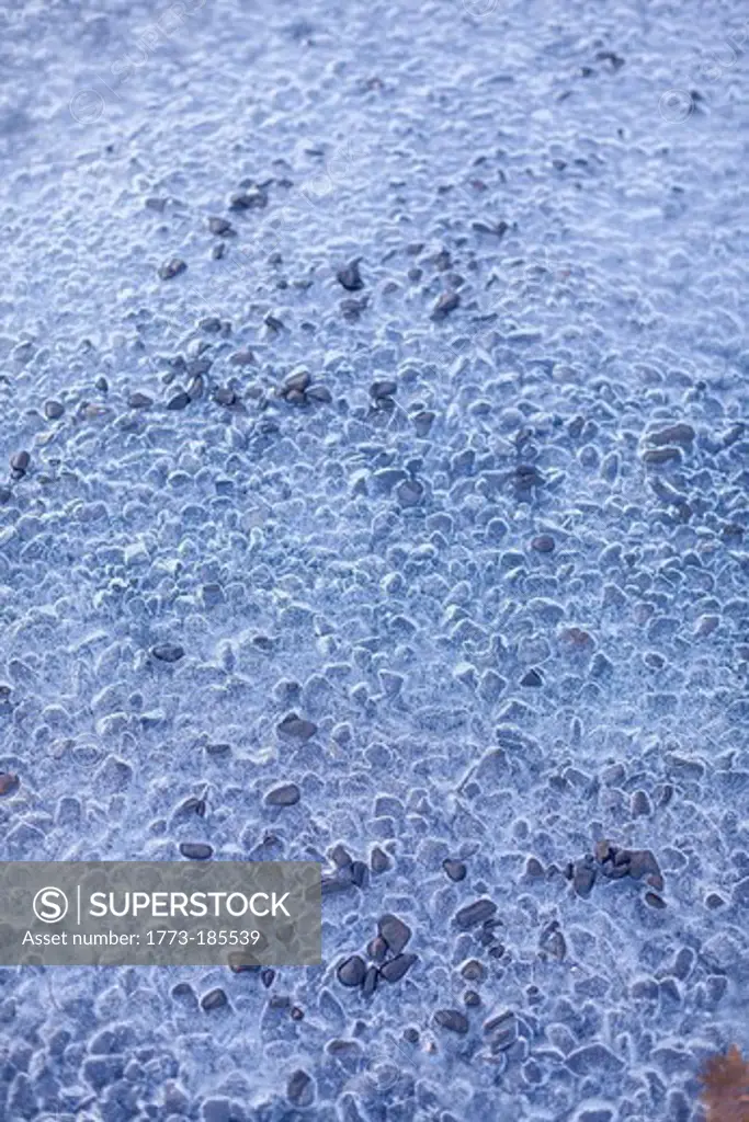 Holes in layer of ice