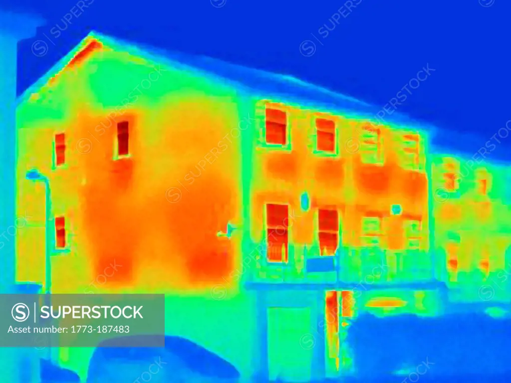 Thermal image of houses
