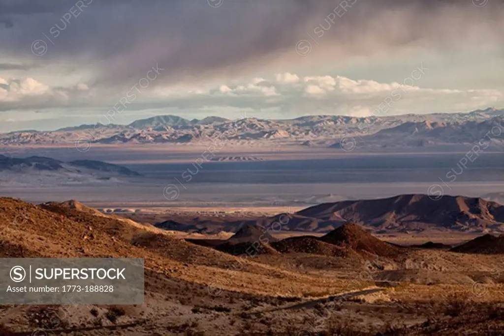 Mountains in dry desert landscape