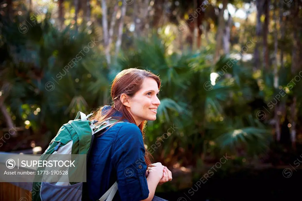 Female tourist in Costa Rica jungle