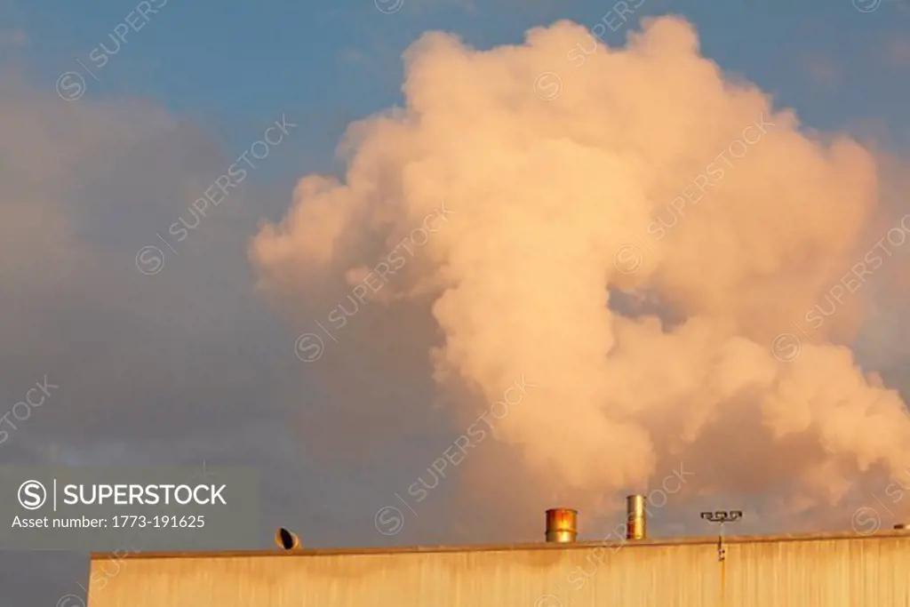Smoke coming from industrial plant