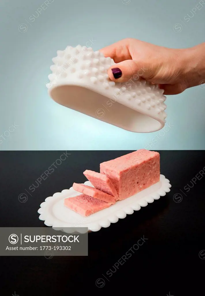 Spam in butter dish