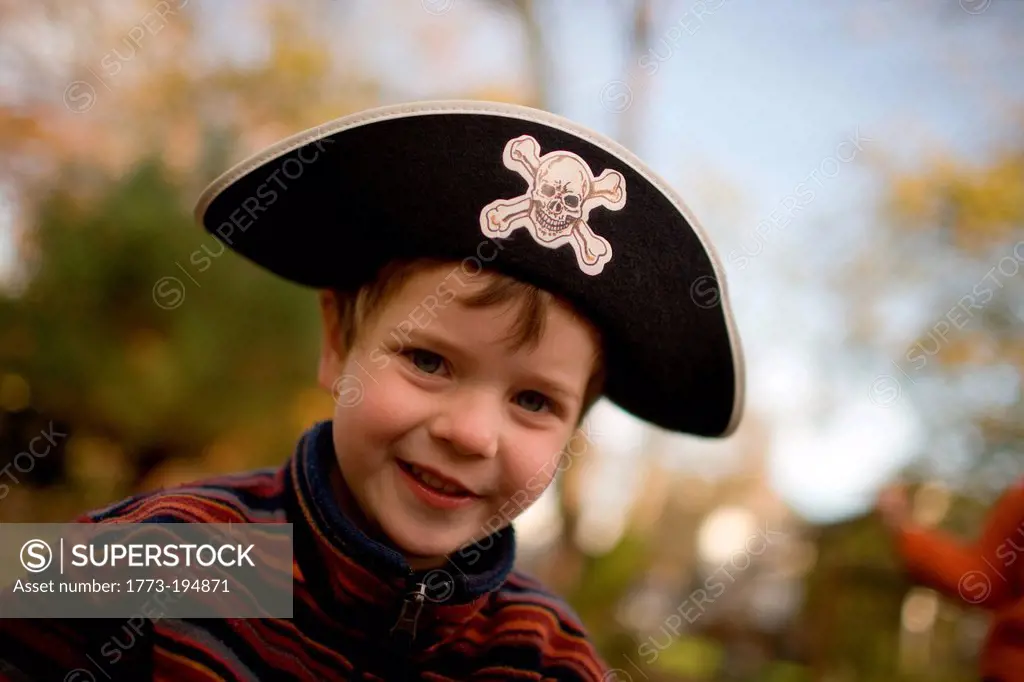 Boy dressed up as pirate
