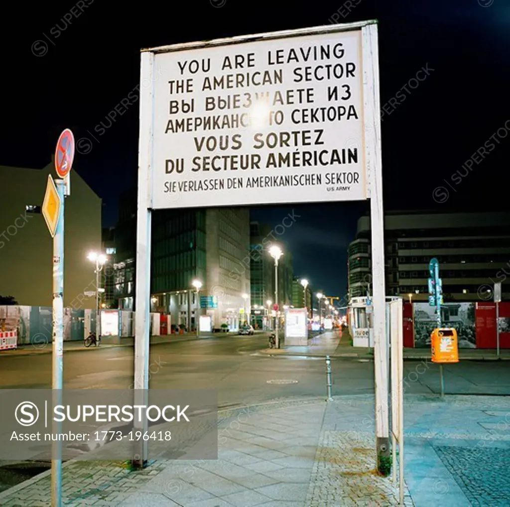 Former Cold War sign, Berlin, Germany