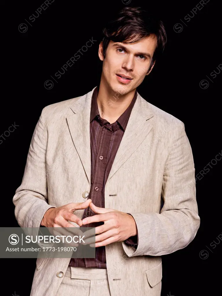 Man wearing beige jacket, portrait