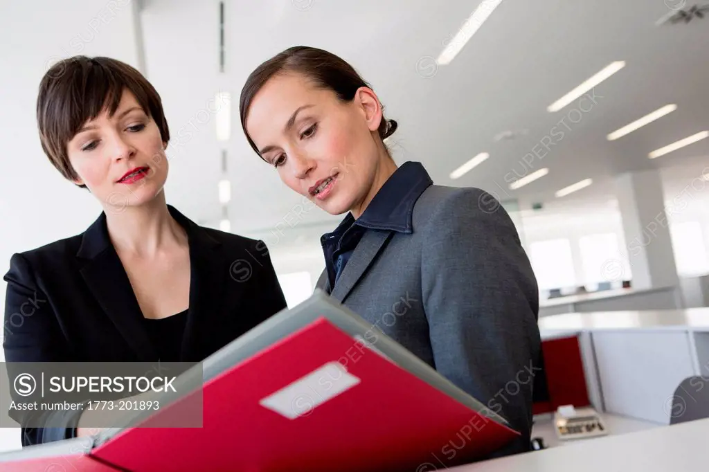Businesswomen working at desk together