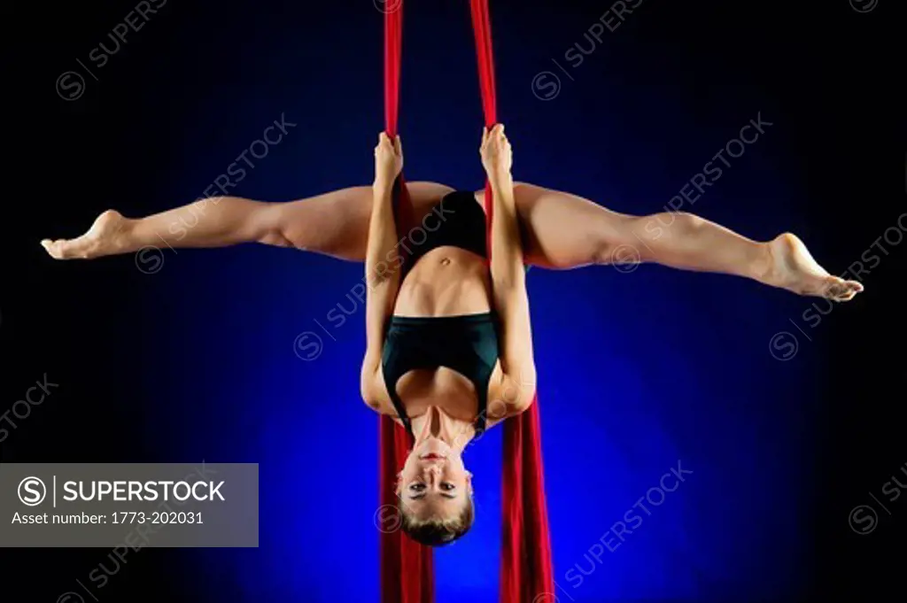 Woman performing acrobatics
