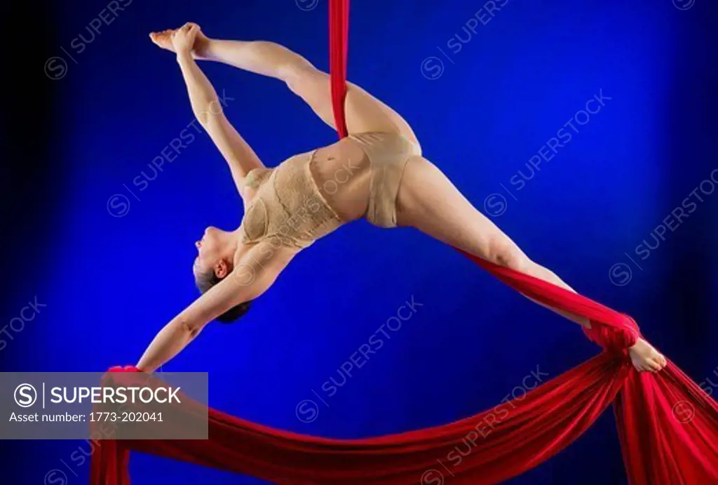 Woman performing acrobatics