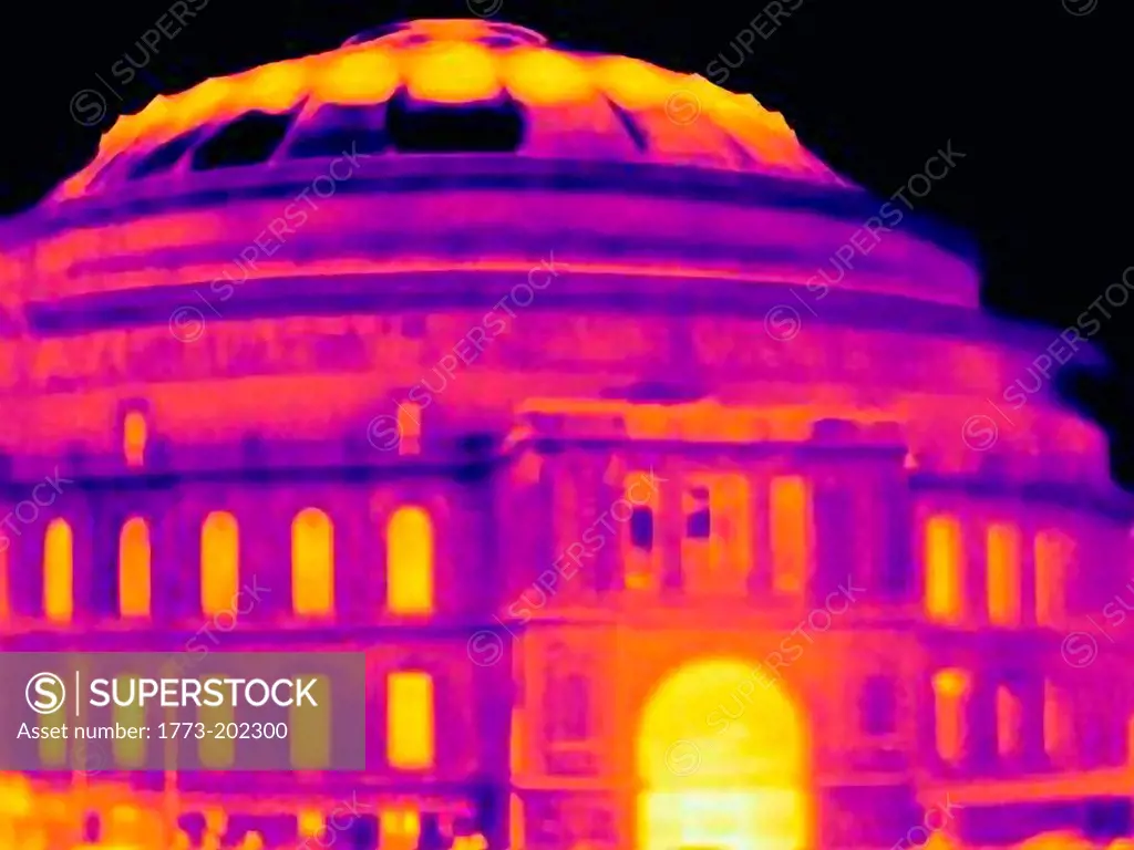 Ultraviolet light of Royal Albert Hall, London