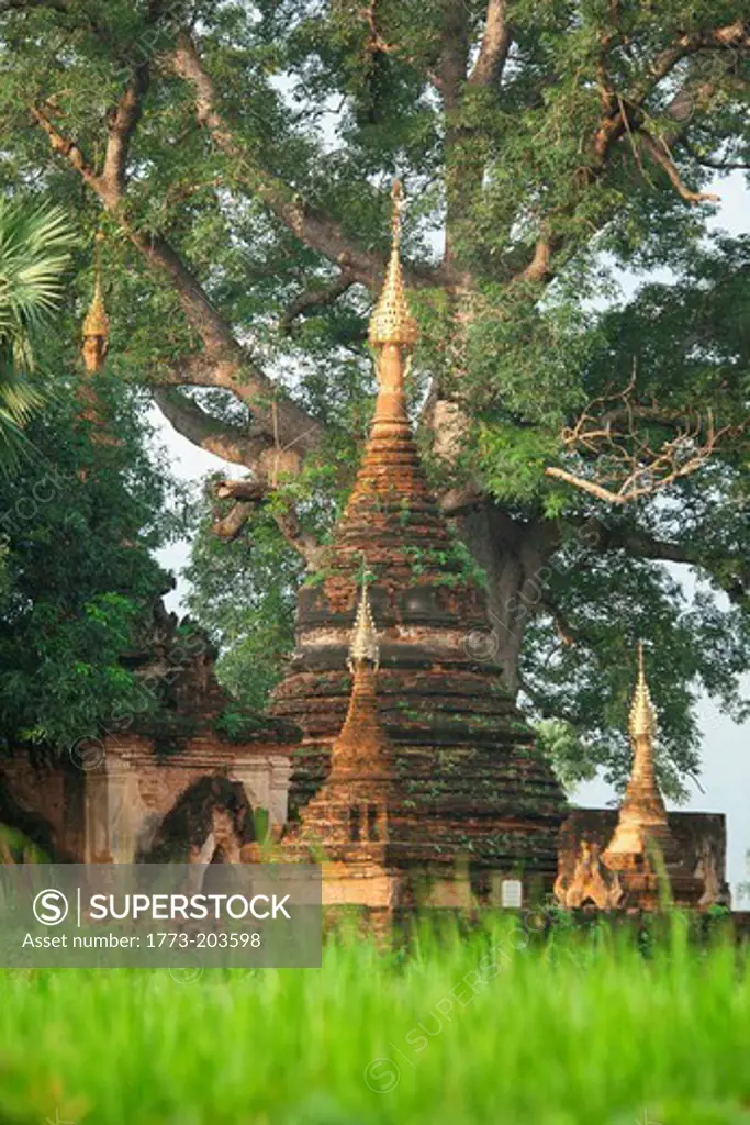 Yadanar Seemee, the Jewel Lamp pagoda in the ancient city of Ava, Myanmar